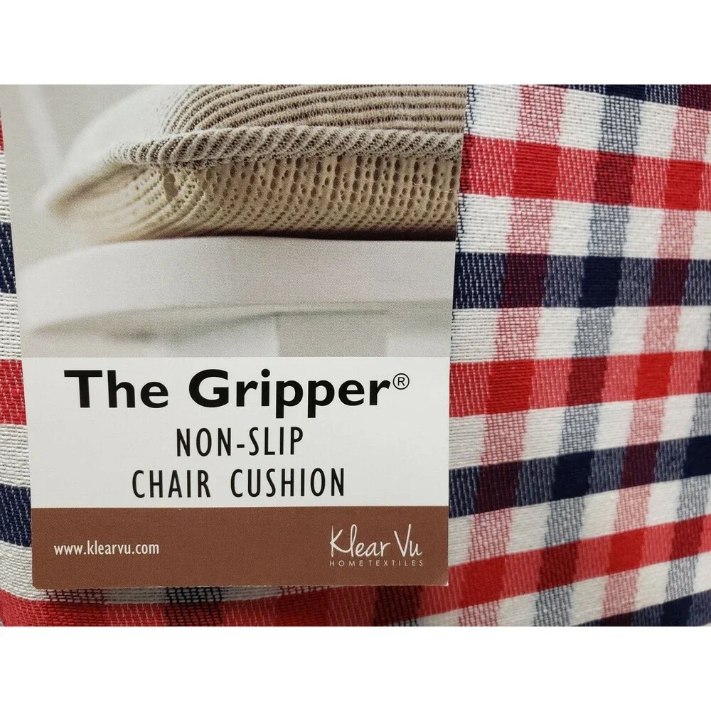 SET OF 2 CHAIR GRIPPER PADS IN LINEN, PATRIOTIC COLORS,RED,BLUE & WHITE,ClearVu